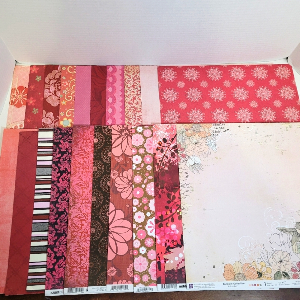 Pink and Red Scrapbook Paper Bundle